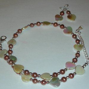 Genuine Mother of Pearl And Fresh Water Pearls Necklace